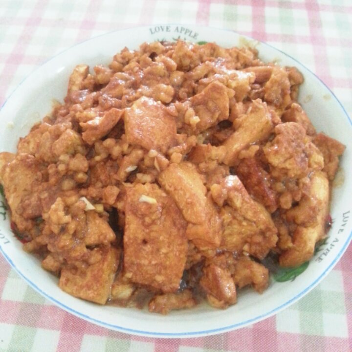 红烧肉沫豆腐