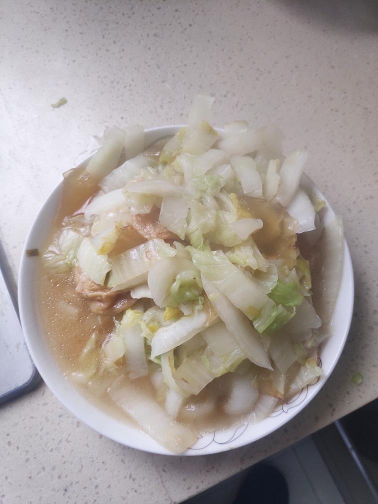 白菜油面筋烧粉皮的做法