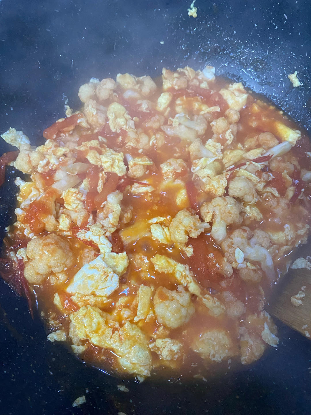 营养丰富的番茄菜花炒蛋