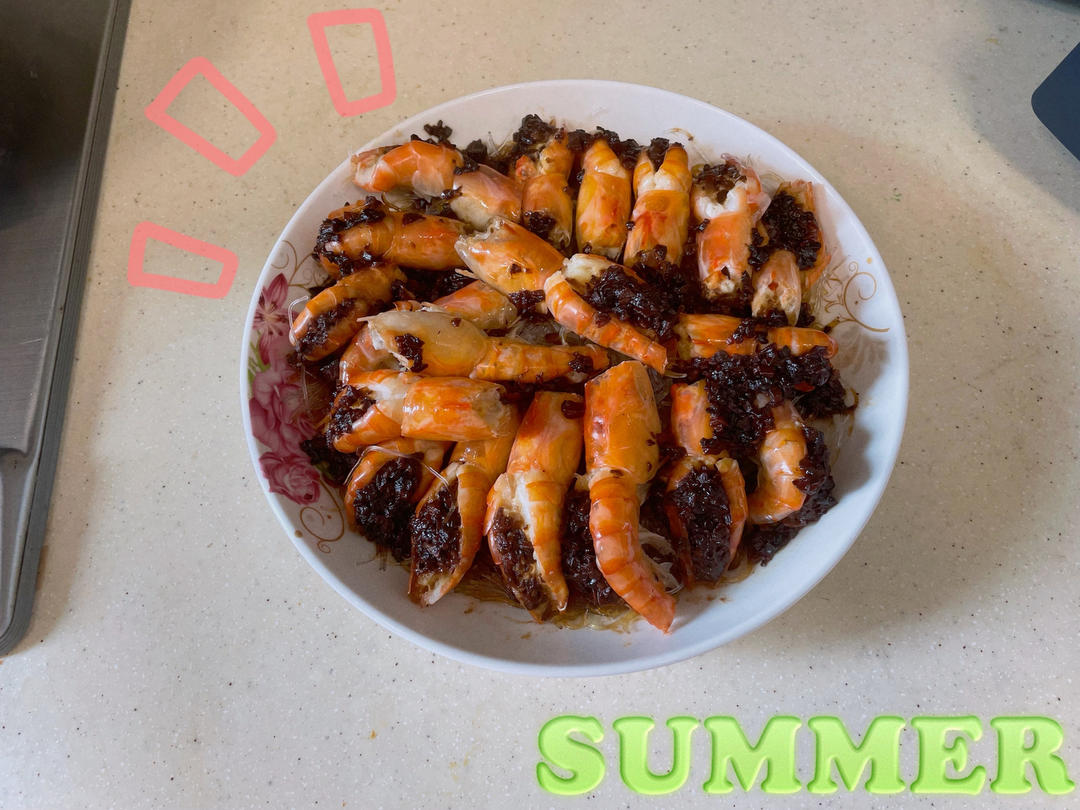 饭米食谱 I 一分钟学会蒜蓉粉丝虾