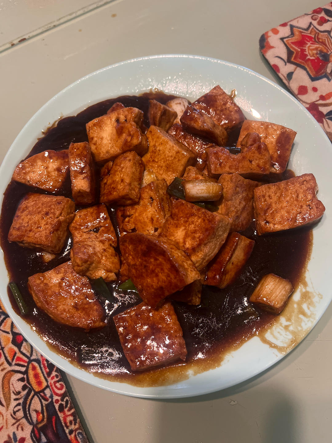 葱烧豆腐