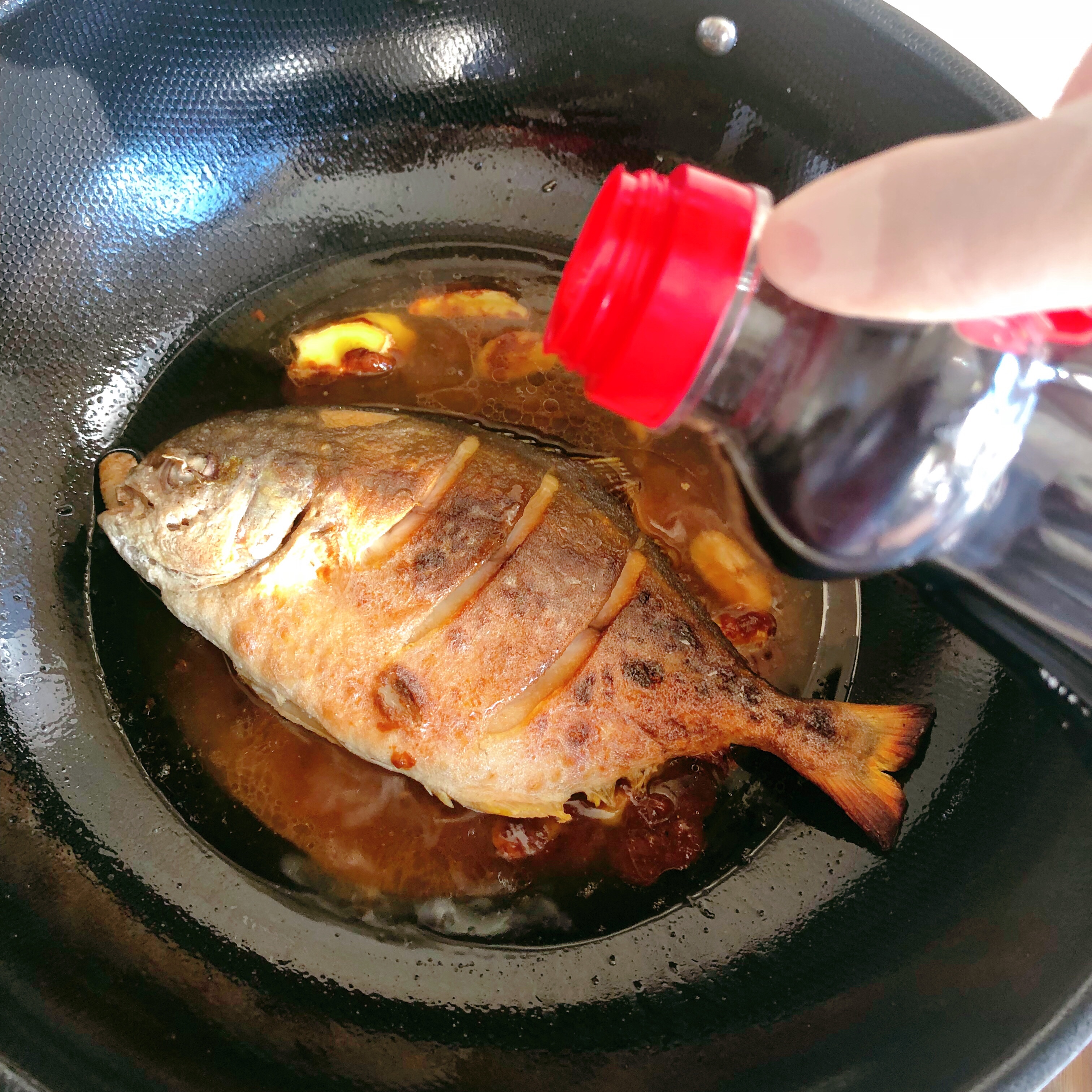 酱烧金鲳鱼（适用于所有红烧的鱼类）的做法 步骤5