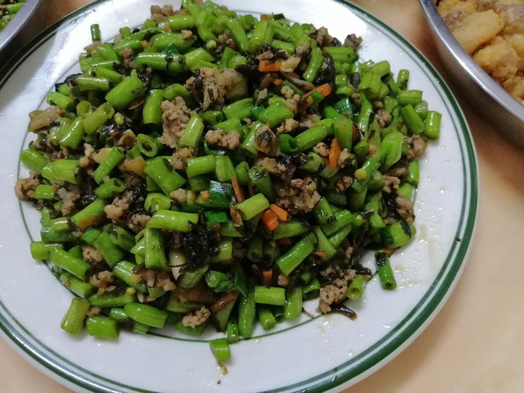 橄榄菜豆角肉沫（少油版）