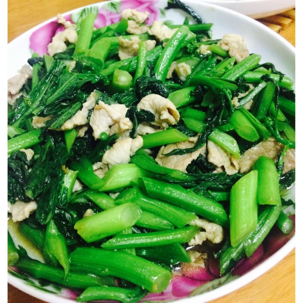 做饭是一种乐趣一个享受过程做的菜心炒肉片