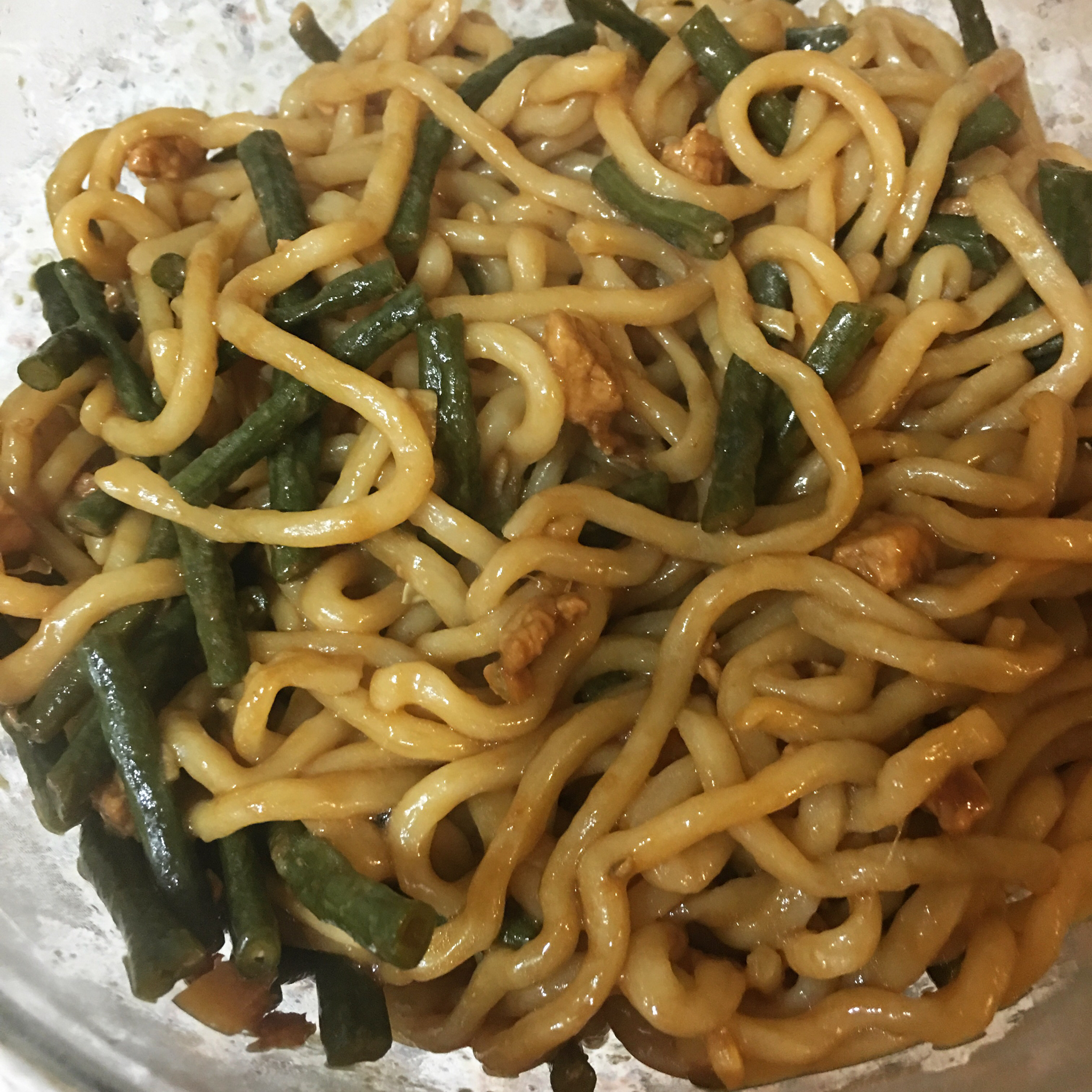焖长豆角炒面