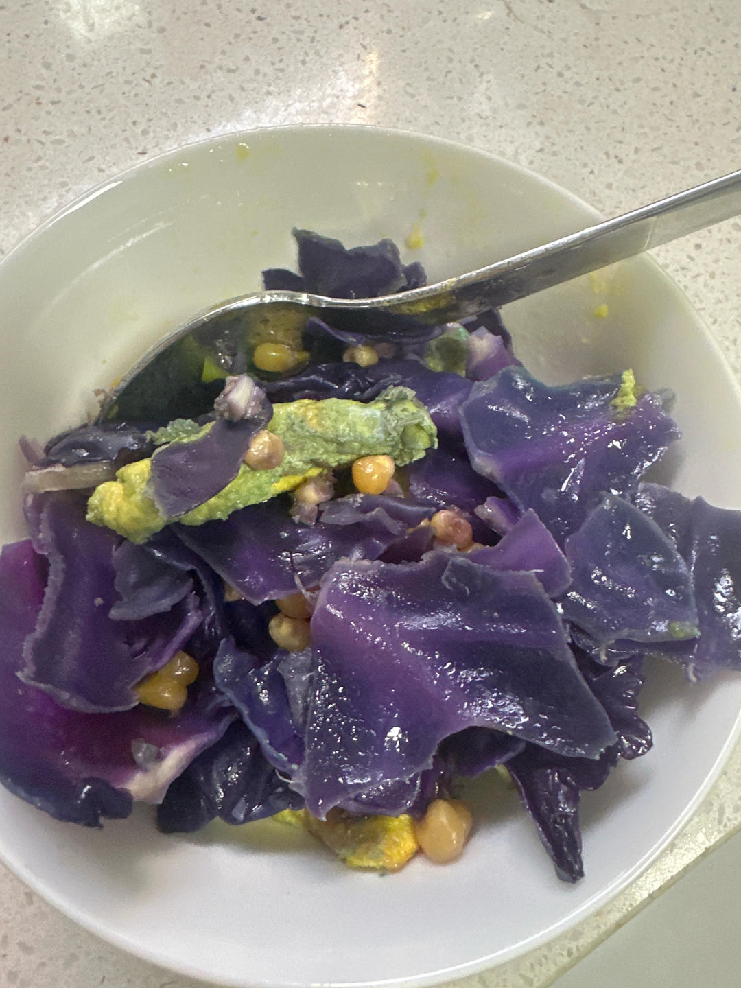 不变色的紫甘蓝炒鸡蛋