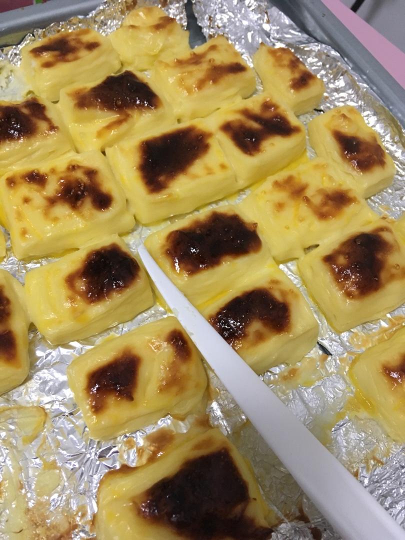 杨格格马迷做的外焦里嫩的烤牛奶块60奶香浓郁60一口就上瘾