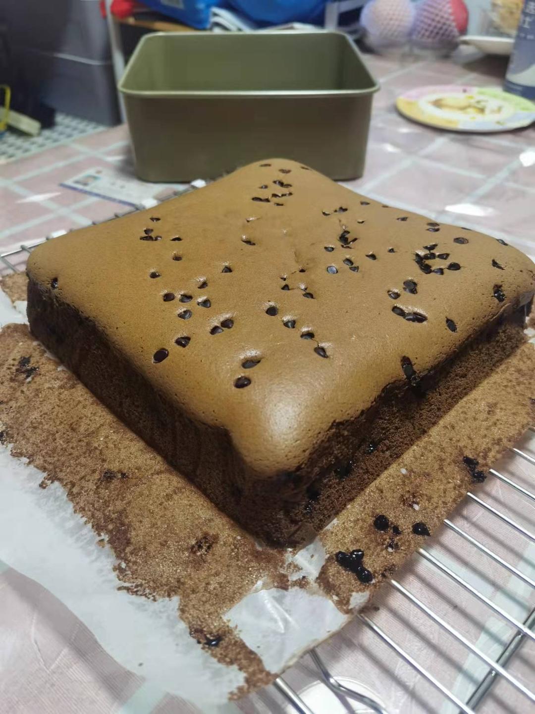 9寸方形巧克力古早蛋糕