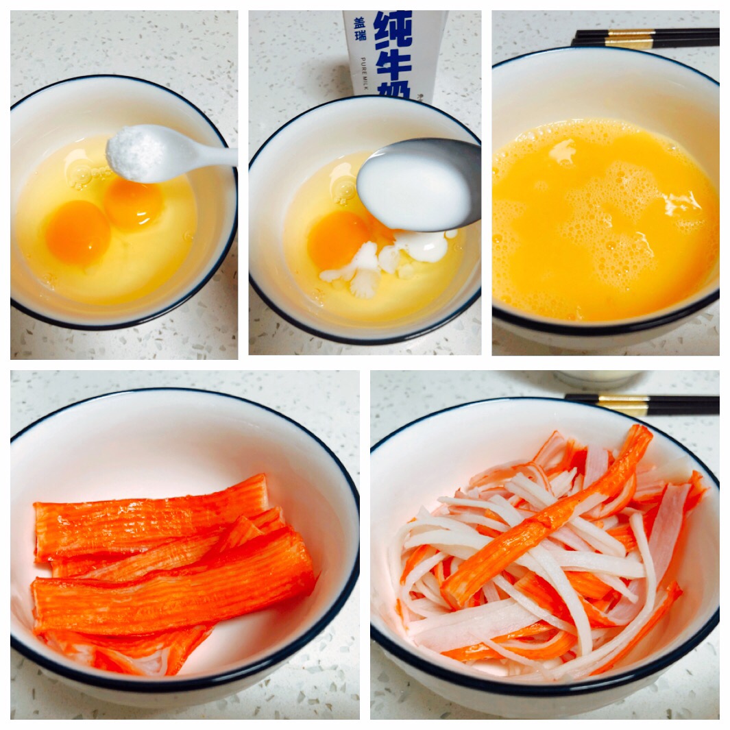 嫩滑低脂-蟹柳滑蛋的做法 步骤1
