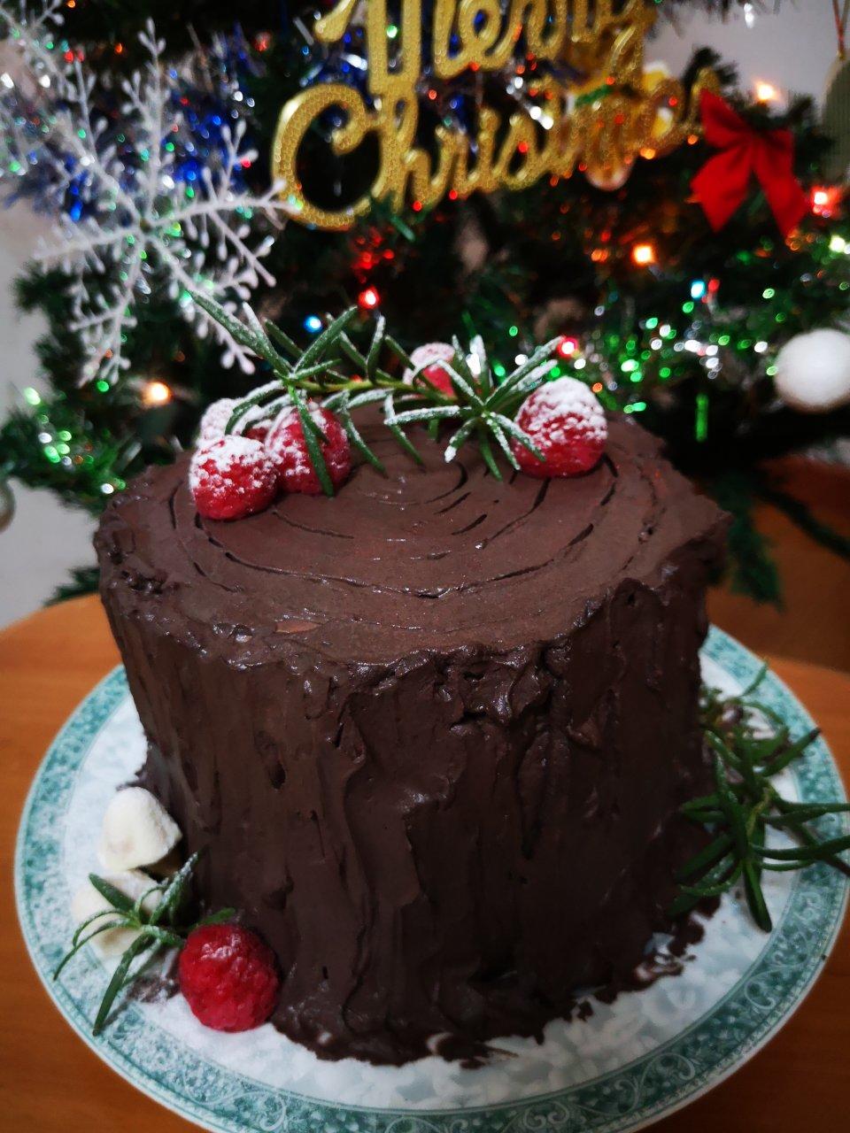 【欢乐圣诞伪树桩】巧克力榛子树桩蛋糕