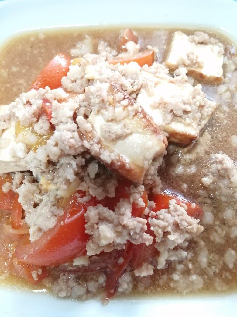 番茄碎肉烧豆腐