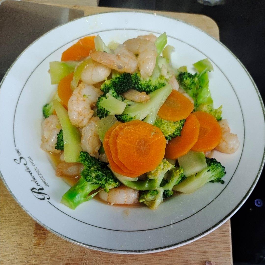减肥去脂的西兰花炒虾仁