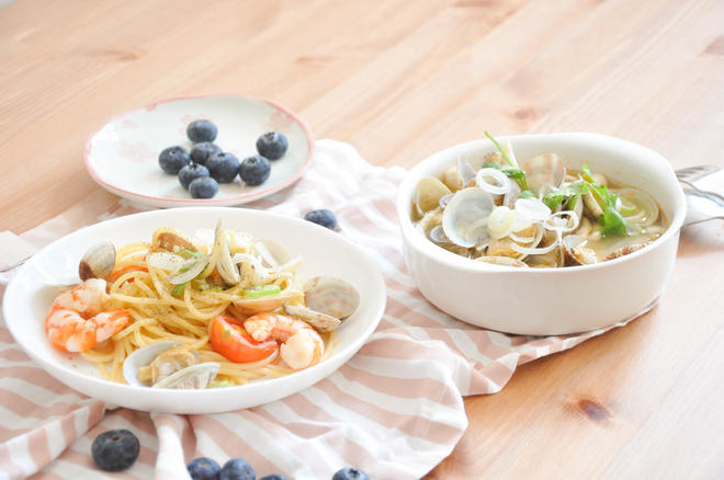 海鲜意粉&蛤蜊汤的做法