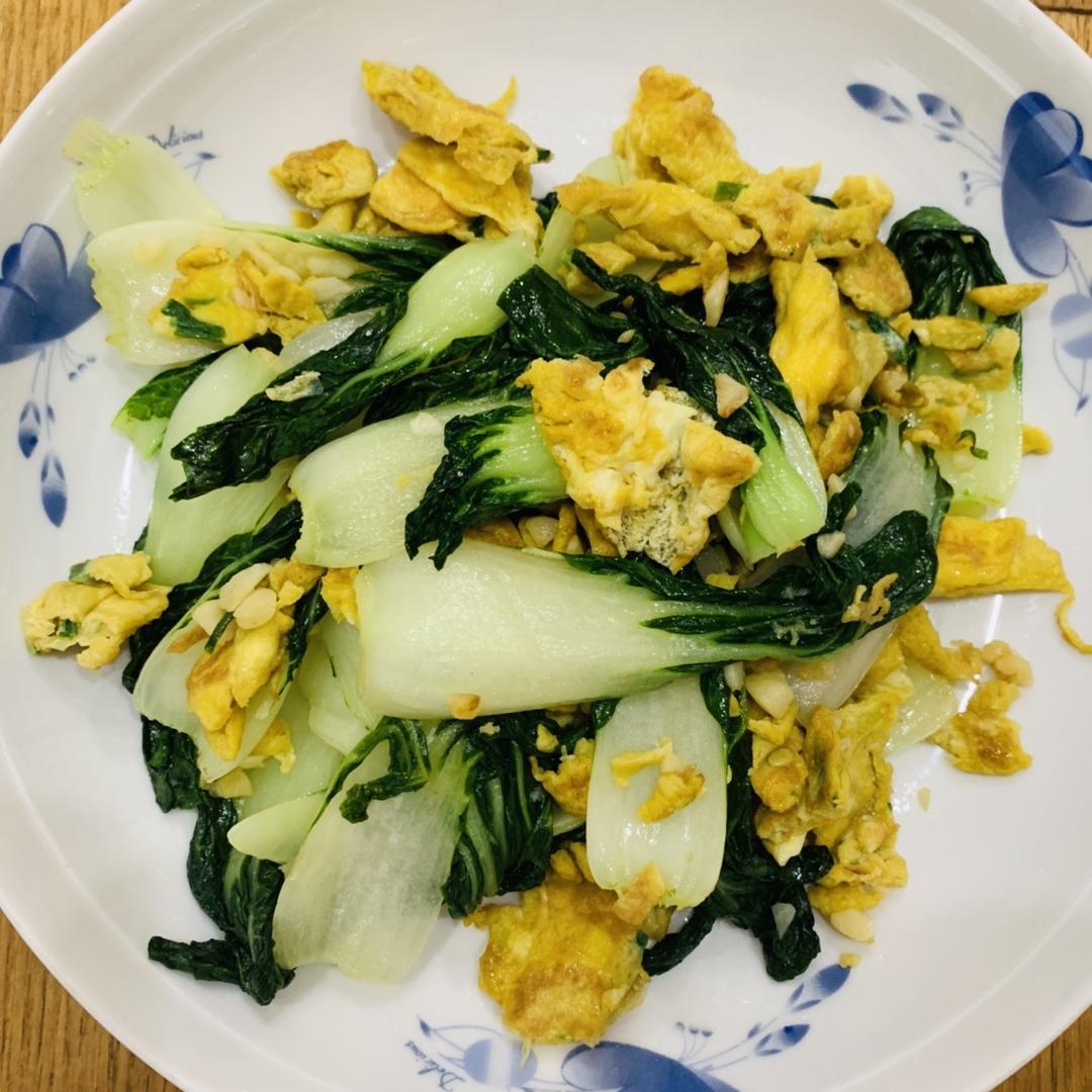 柴鸡蛋炒奶白菜