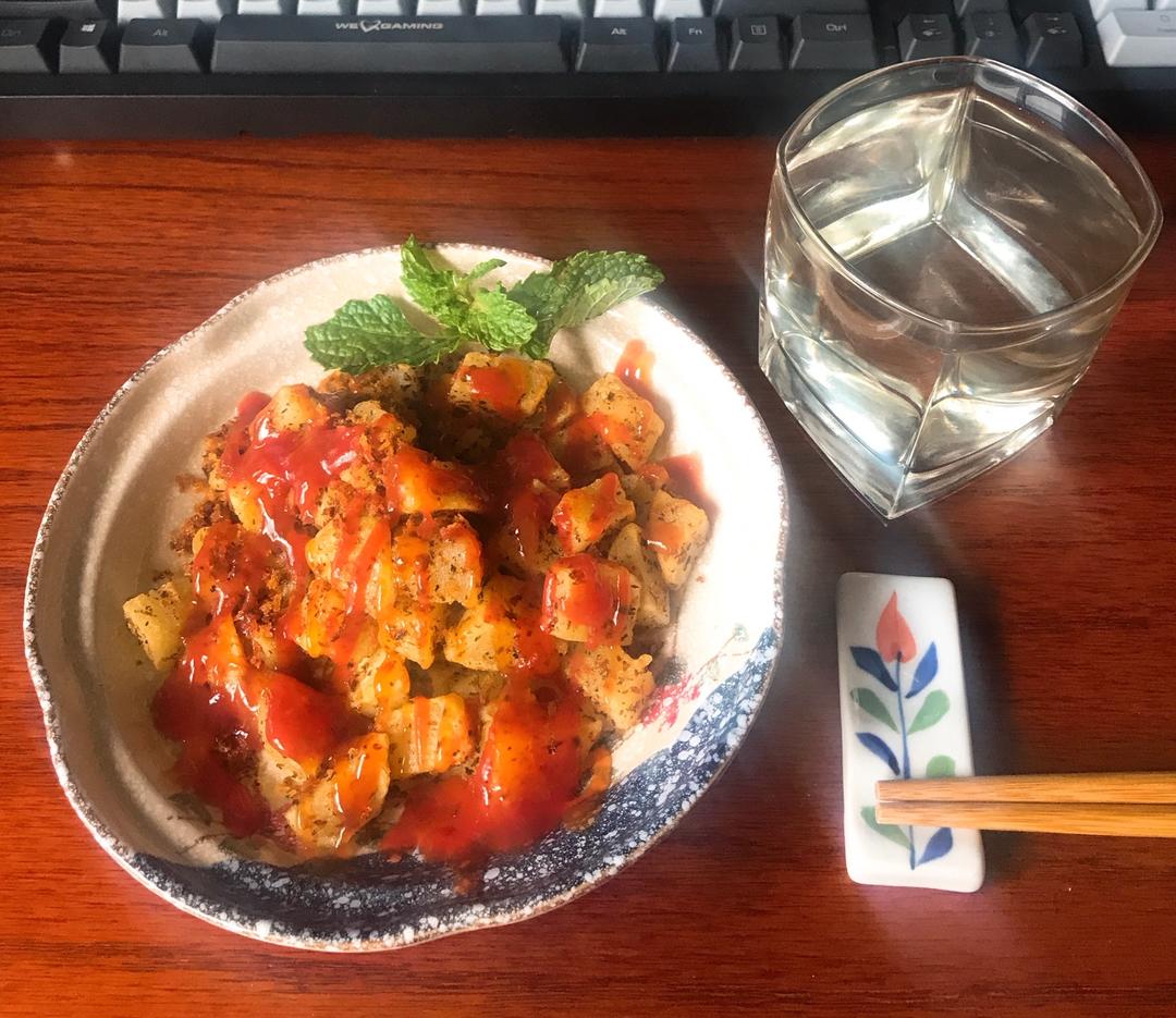 土豆加面包糠の杂炒！