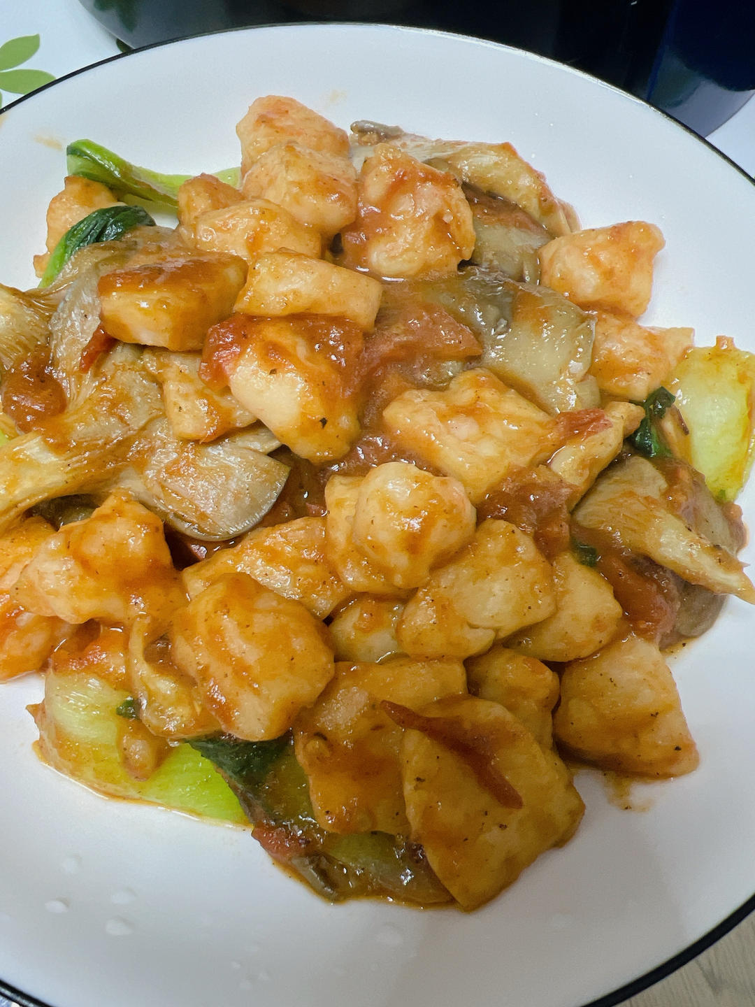 番茄蘑菇炖虾滑
