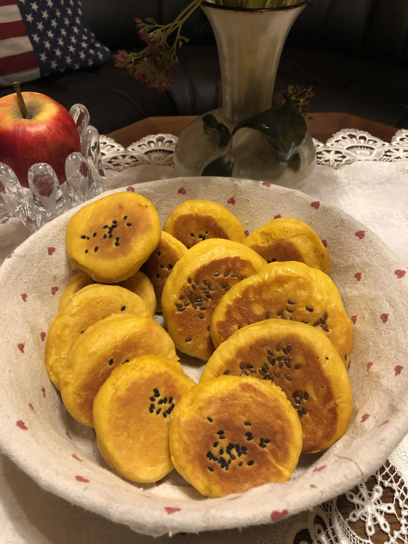 无油无糖香蕉馅全麦南瓜饼