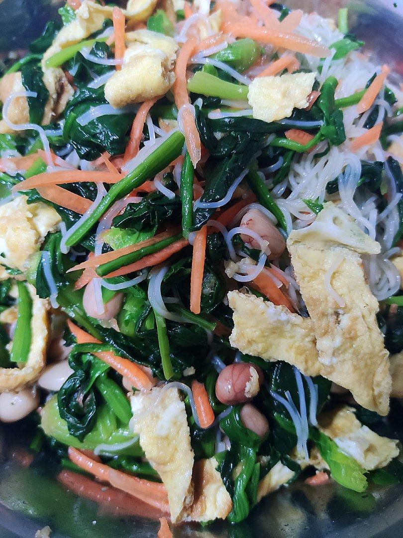 凉拌粉丝菠菜