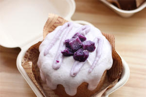 冬日专属“紫属芋你”，紫薯芋泥布丁奶盖蛋糕②的做法 步骤9
