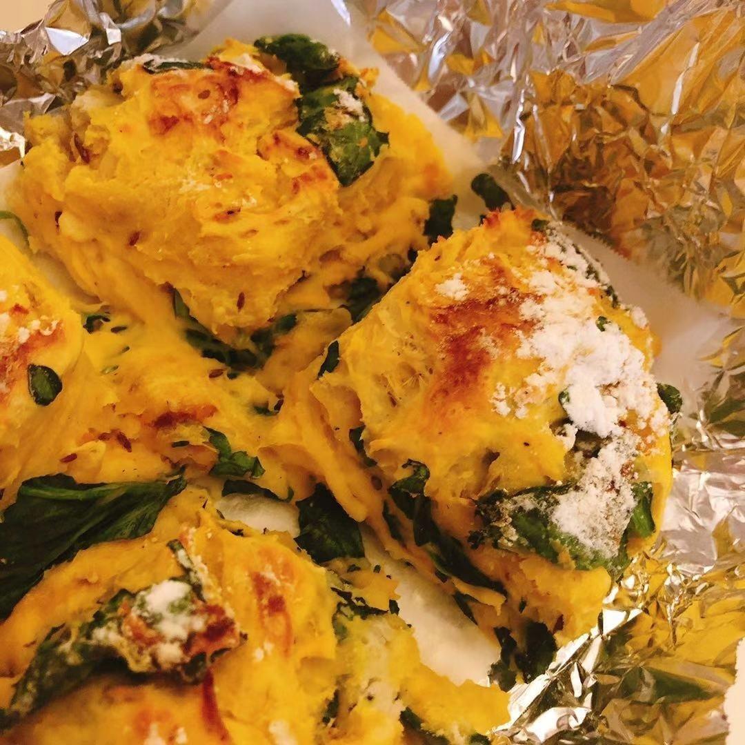 菠菜南瓜奶酪丹波面包丨健康·烘焙