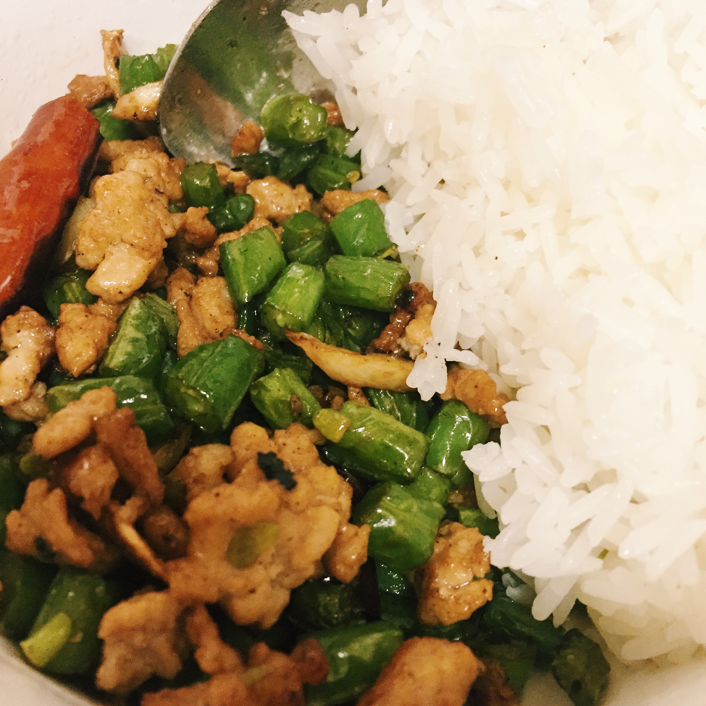 肉沫豆角下饭菜