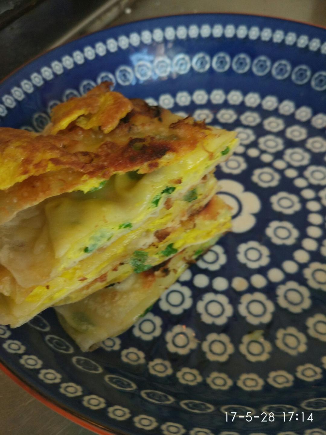 平底锅千层蛋饼