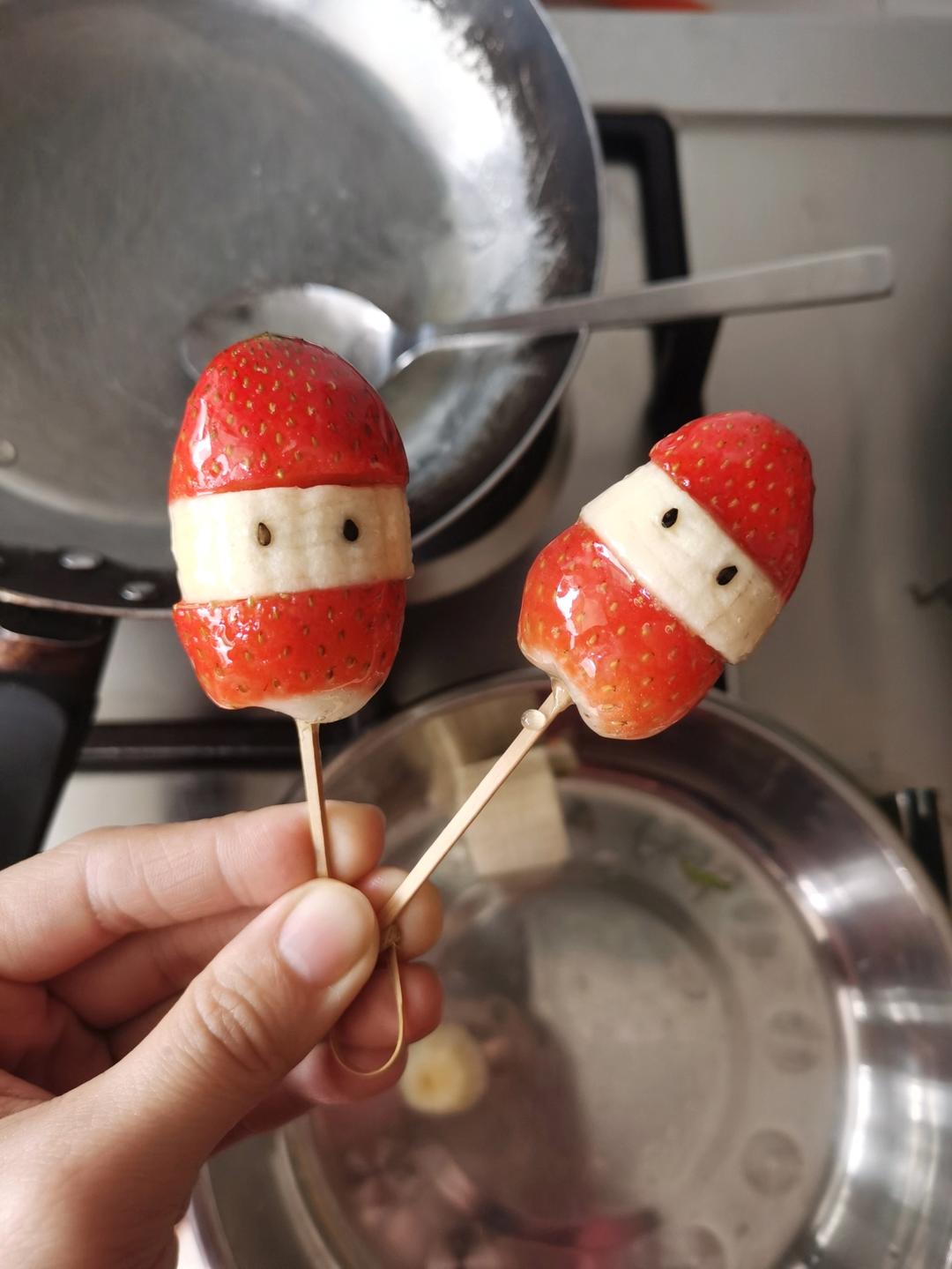 自制圣诞雪人糖葫芦