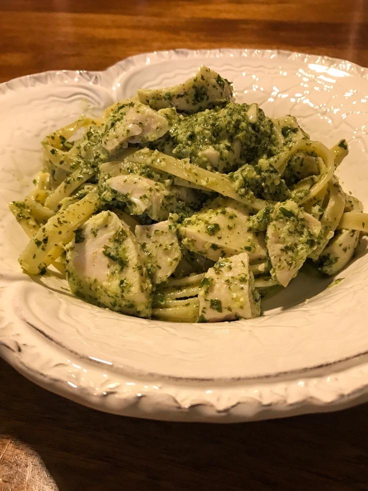 🍃Basil Pesto Linguine with Chicken🍝罗勒青酱鸡肉意面