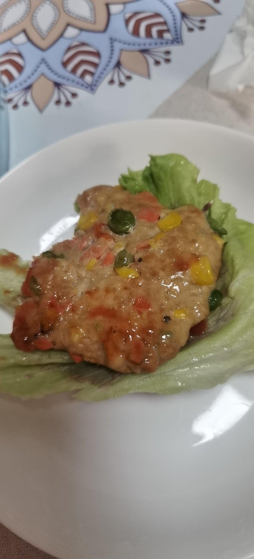 鸡肉蔬菜饼 冷冻汉堡🍔肉饼  无油无糖无面粉淀粉