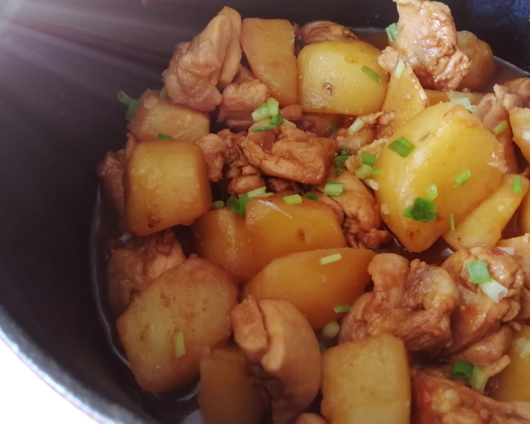 珐琅锅-土豆炖鸡腿肉
