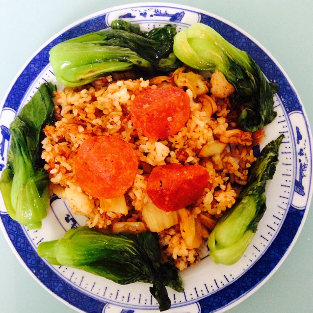 蘑菇泡菜炒饭