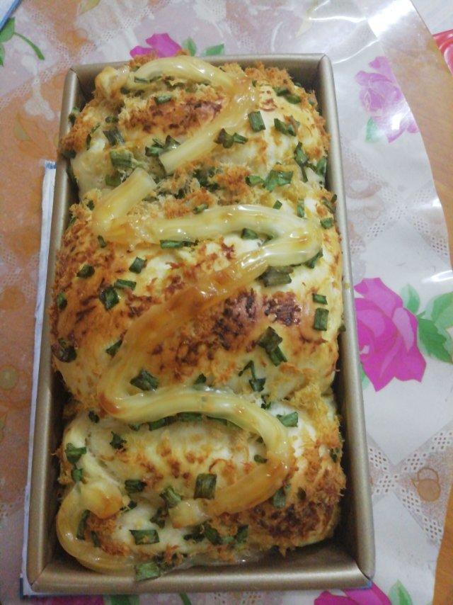 香葱肉松手撕吐司