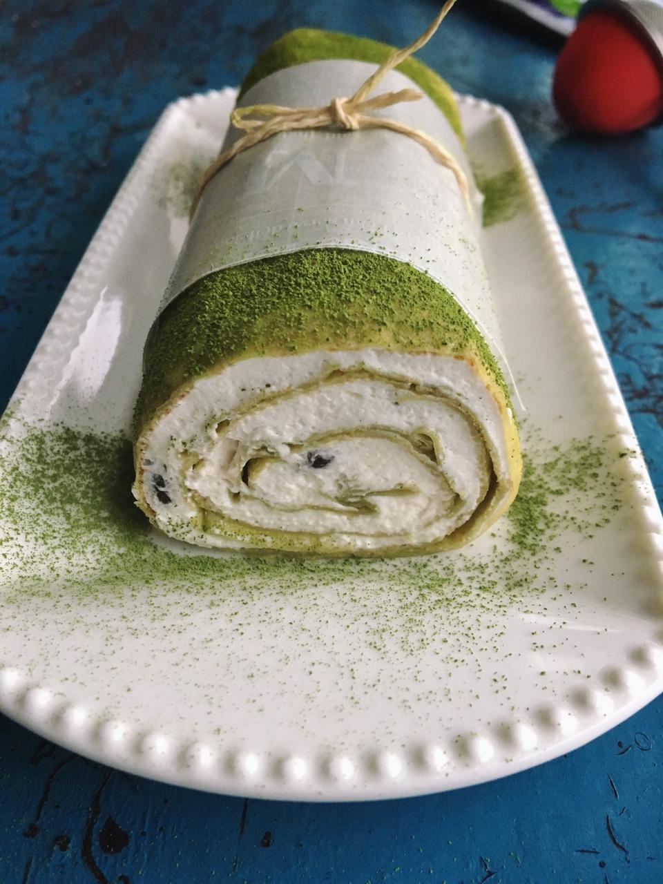 栗子啊做的抹茶千层毛巾卷