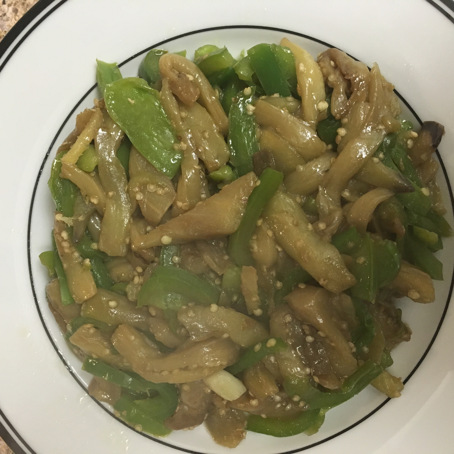 青椒炒茄子