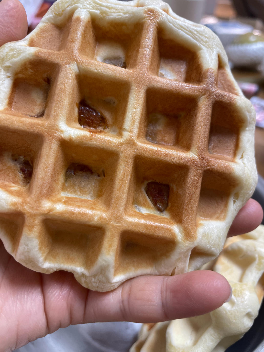 爆浆芝士培根华夫饼（酵母版）