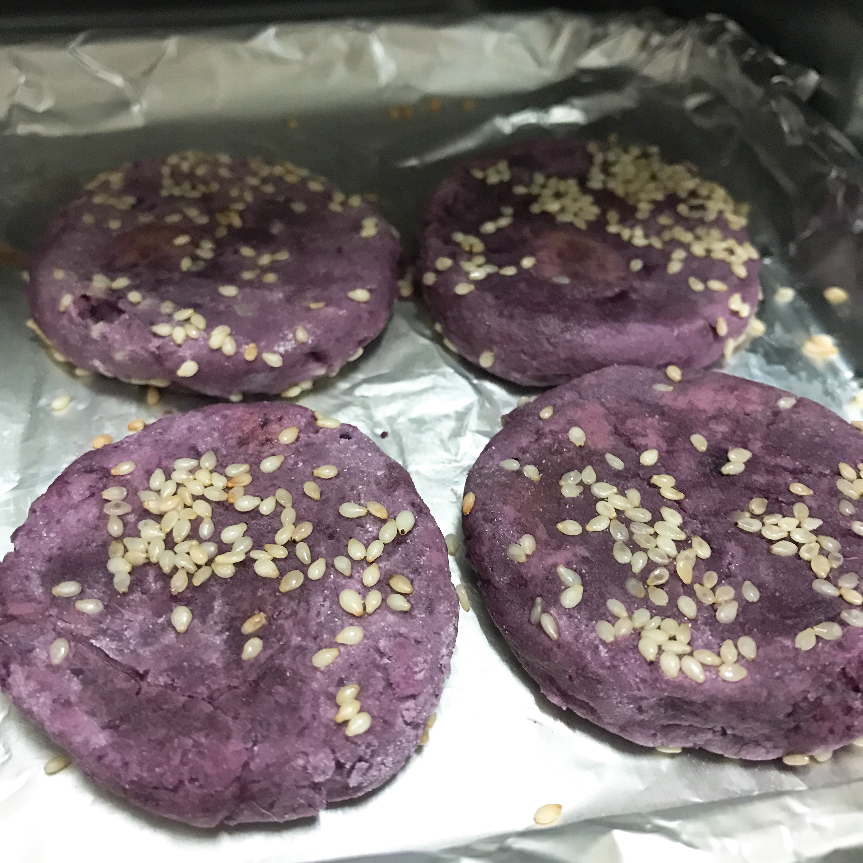 紫薯芋头饼（烤箱版）的做法 步骤6