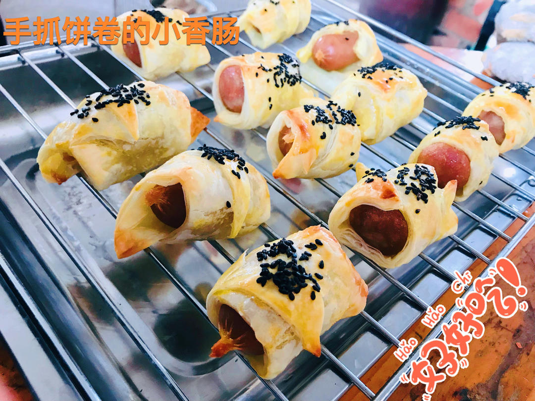香肠酥皮卷：手抓饼皮还能这样吃，不用和面快速搞定早餐