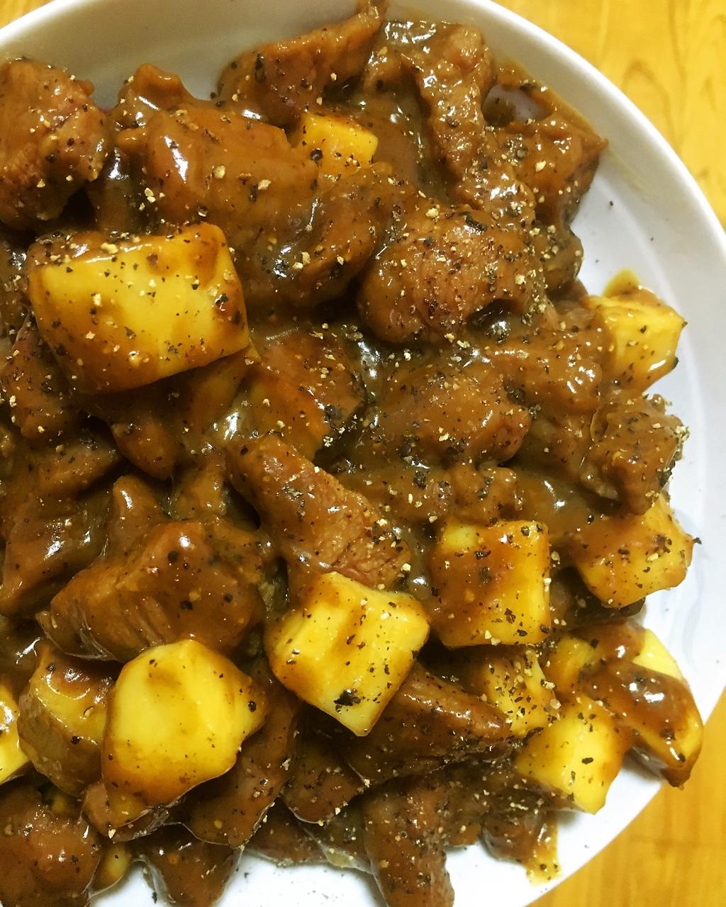 黑胡椒杏鲍菇牛肉粒