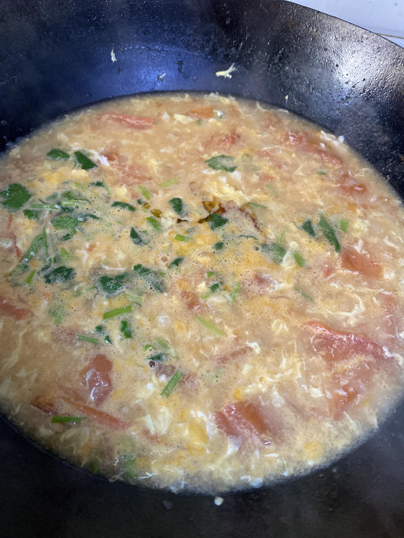 粉扑小妞做的西红柿鸡蛋拌汤