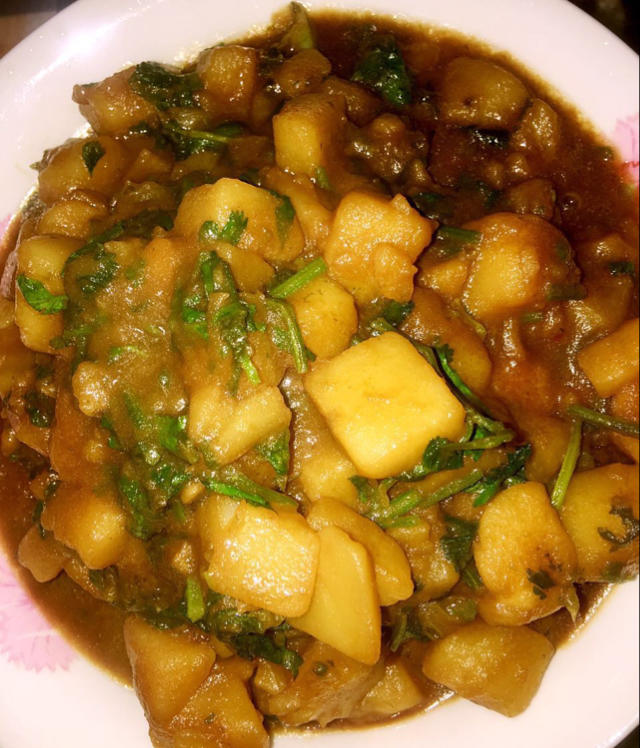 香菜炒土豆块