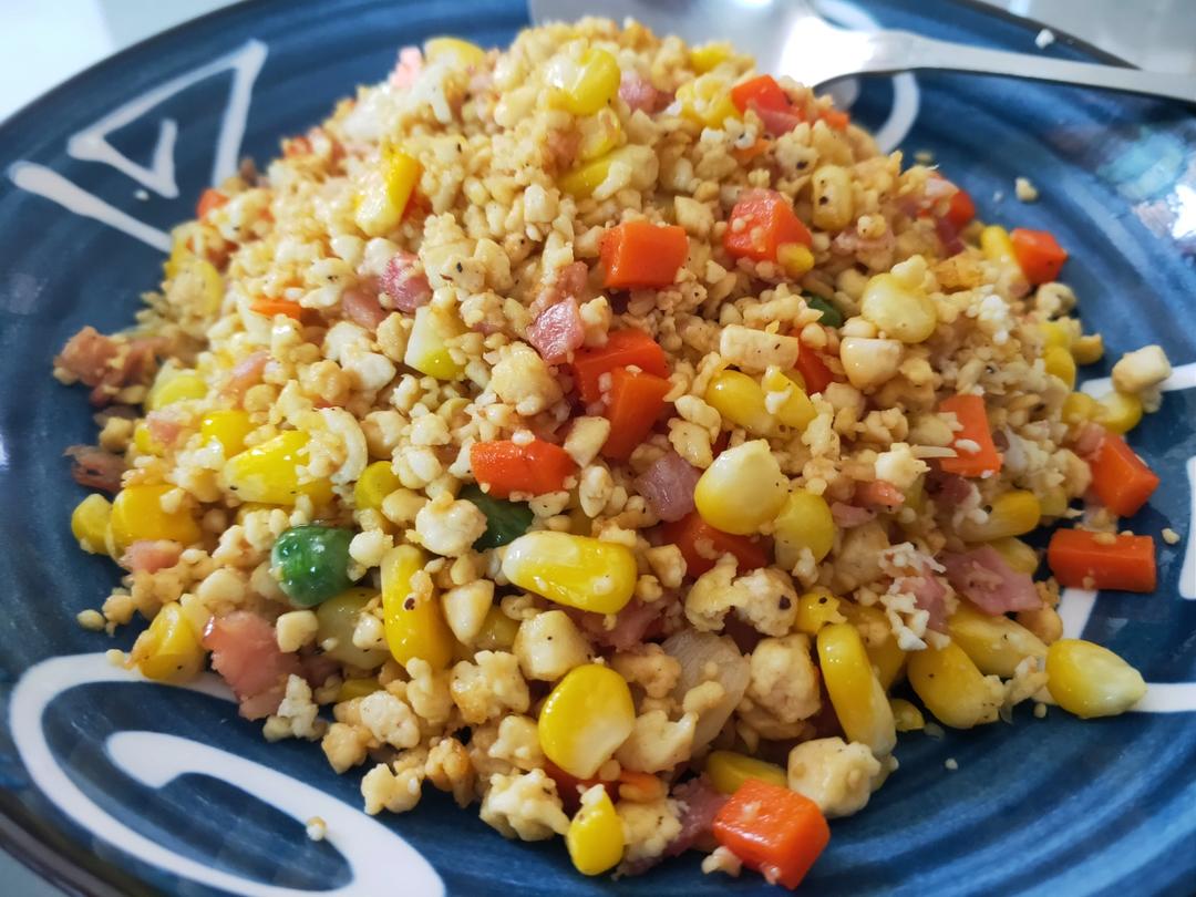 减脂餐｜无米豆腐炒饭低脂高蛋白‼️