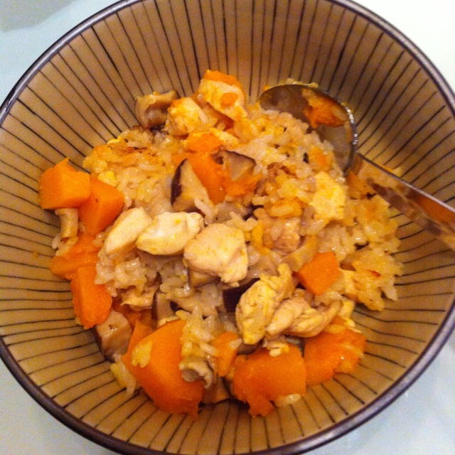 南瓜鸡肉饭