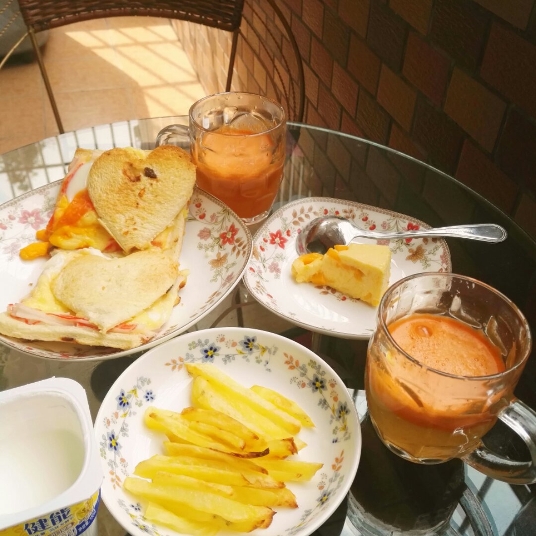 西式芝士烤面包早餐