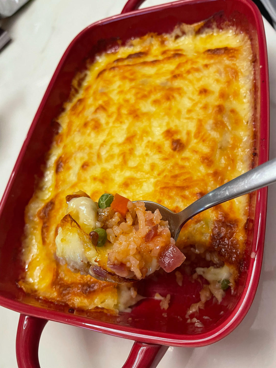 番茄虾仁芝士焗饭