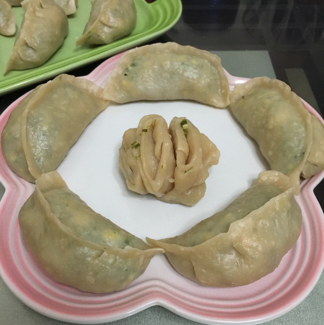 豆角馅素蒸饺