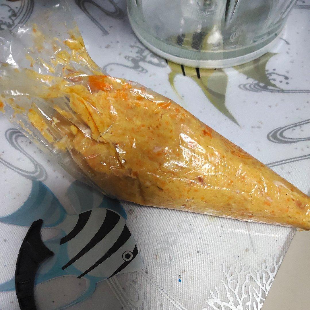 胡萝卜玉米虾肠
