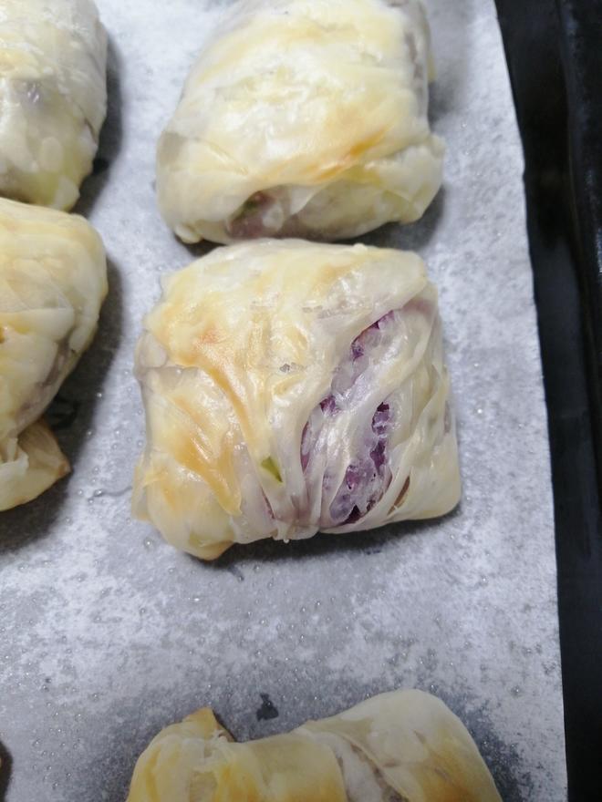 超快手抓饼版紫薯酥，不用揉面叠被子噢的做法