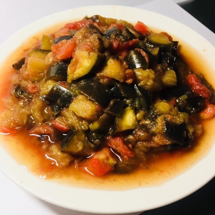 无油西红柿茄子煲