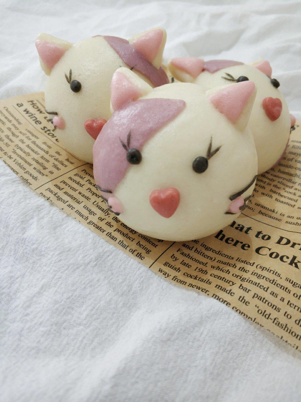 卡通造型馒头——（小猫肉松馒头）