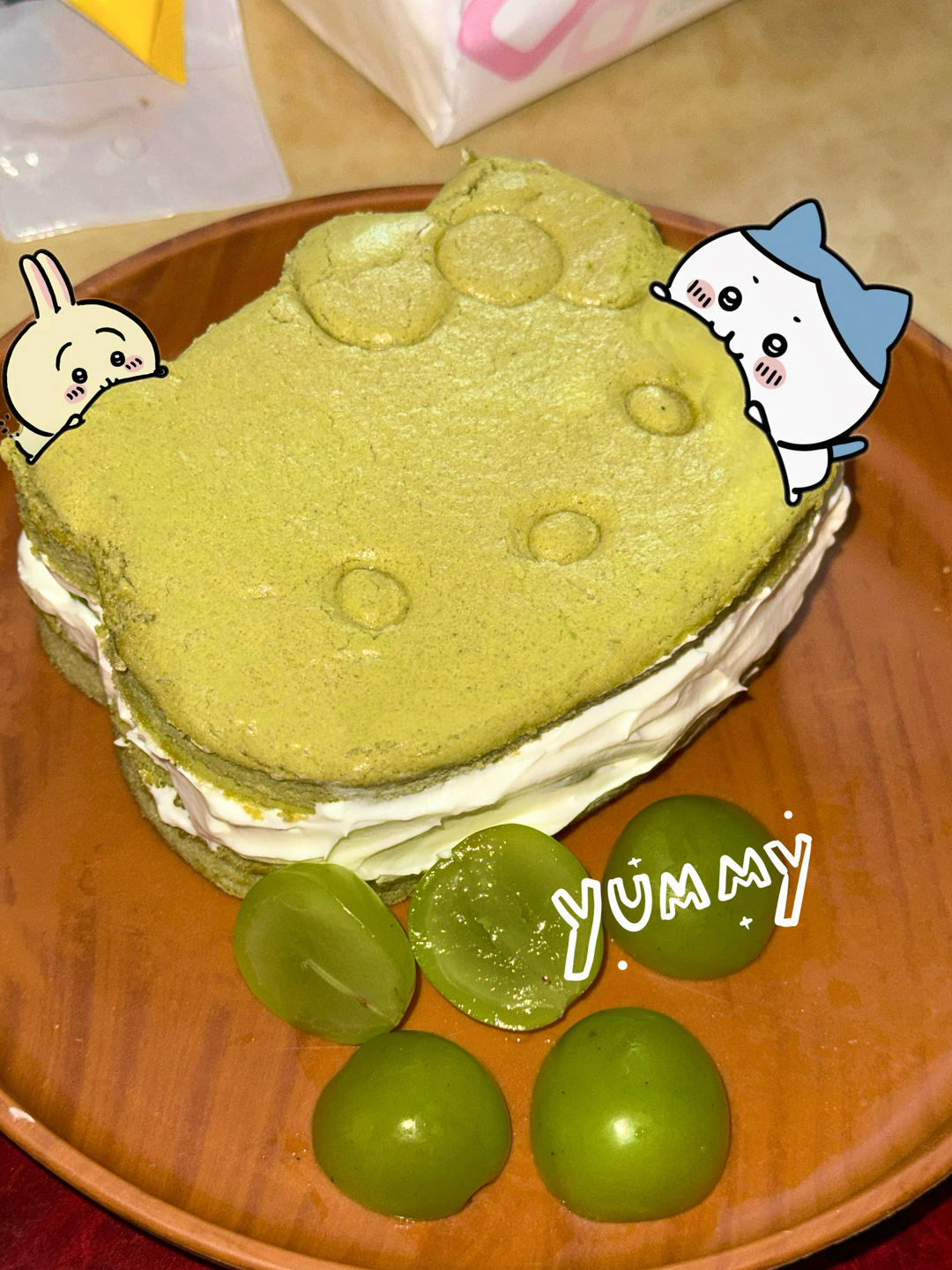 kitty抹茶青提夹心蛋糕